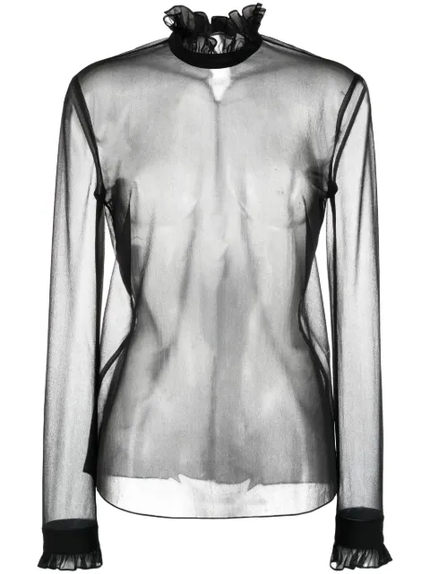 Philosophy Di Lorenzo Serafini semi-sheered ruffled blouse