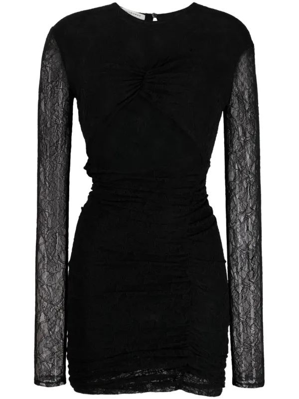 chinese dress ladies Pomelita Black Lace Ruched Dress Xs / Black