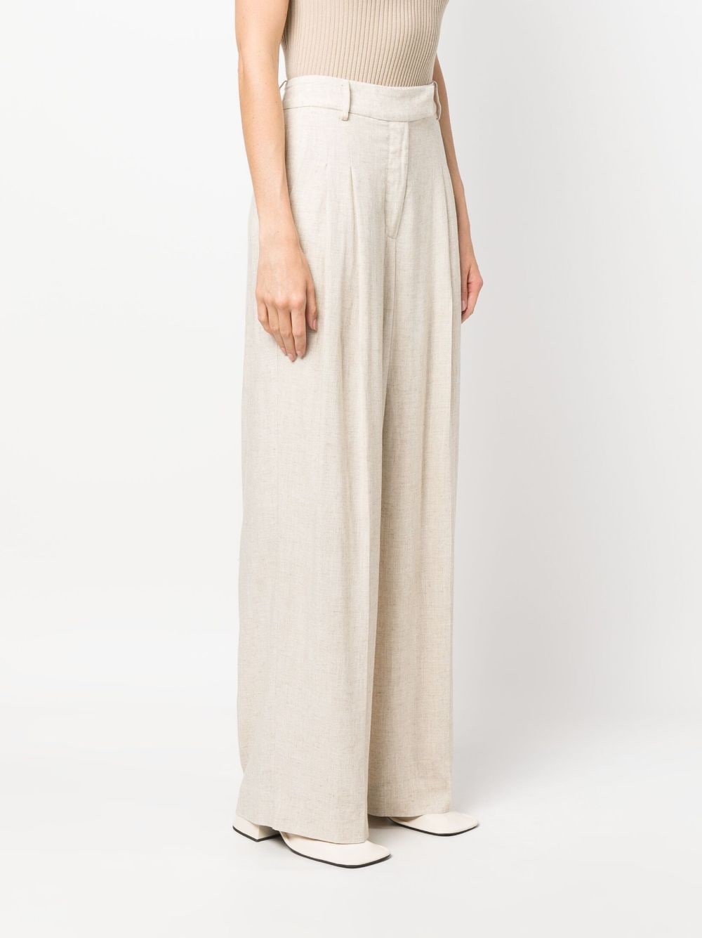 Shop By Malene Birger High-waisted Palazzo Pants In Neutrals