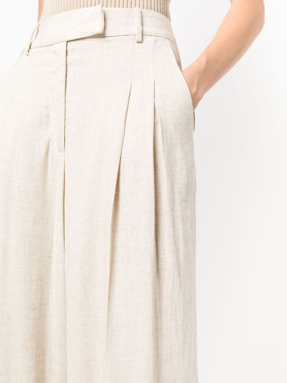 Shop By Malene Birger High-waisted Palazzo Pants In Neutrals