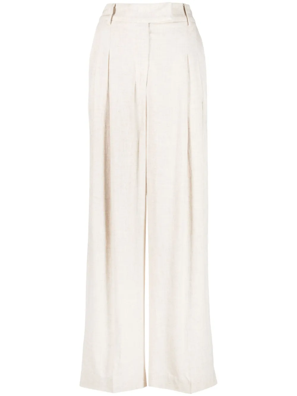 by malene birger pantalon palazzo à taille haute - tons neutres