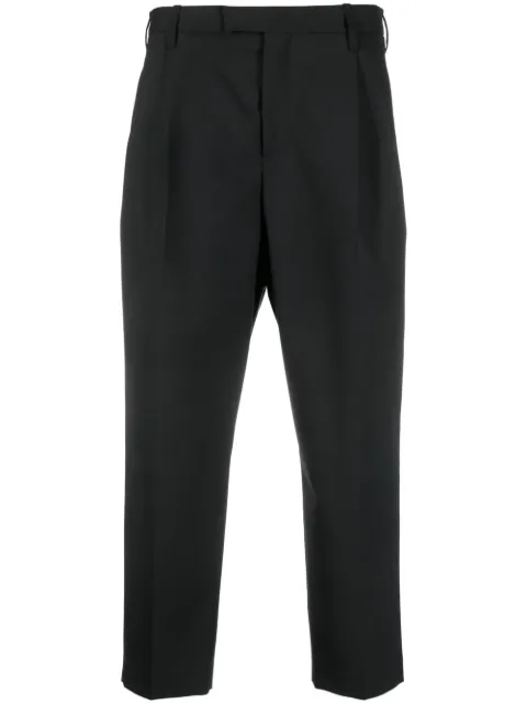 Neil Barrett box-pleat cotton cropped trousers 