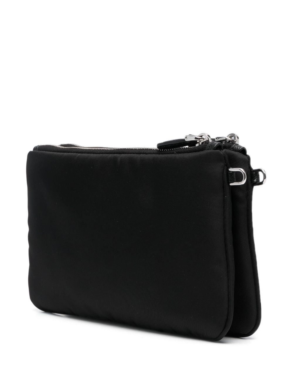 Shop Prada Re-nylon Partitioned Clutch In Schwarz