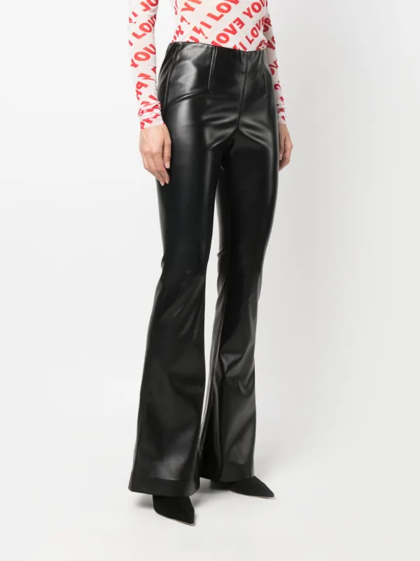 パンツ Philosophy Di Lorenzo Serafini Tailored Black Trousers With Philosophy Di Lorenzo Serafini faux-leather Flared Trousers