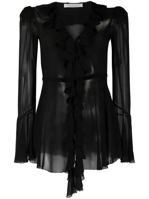 Philosophy Di Lorenzo Serafini V-neck ruffled blouse