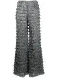Alberta Ferretti wide-leg fringed trousers - Grey