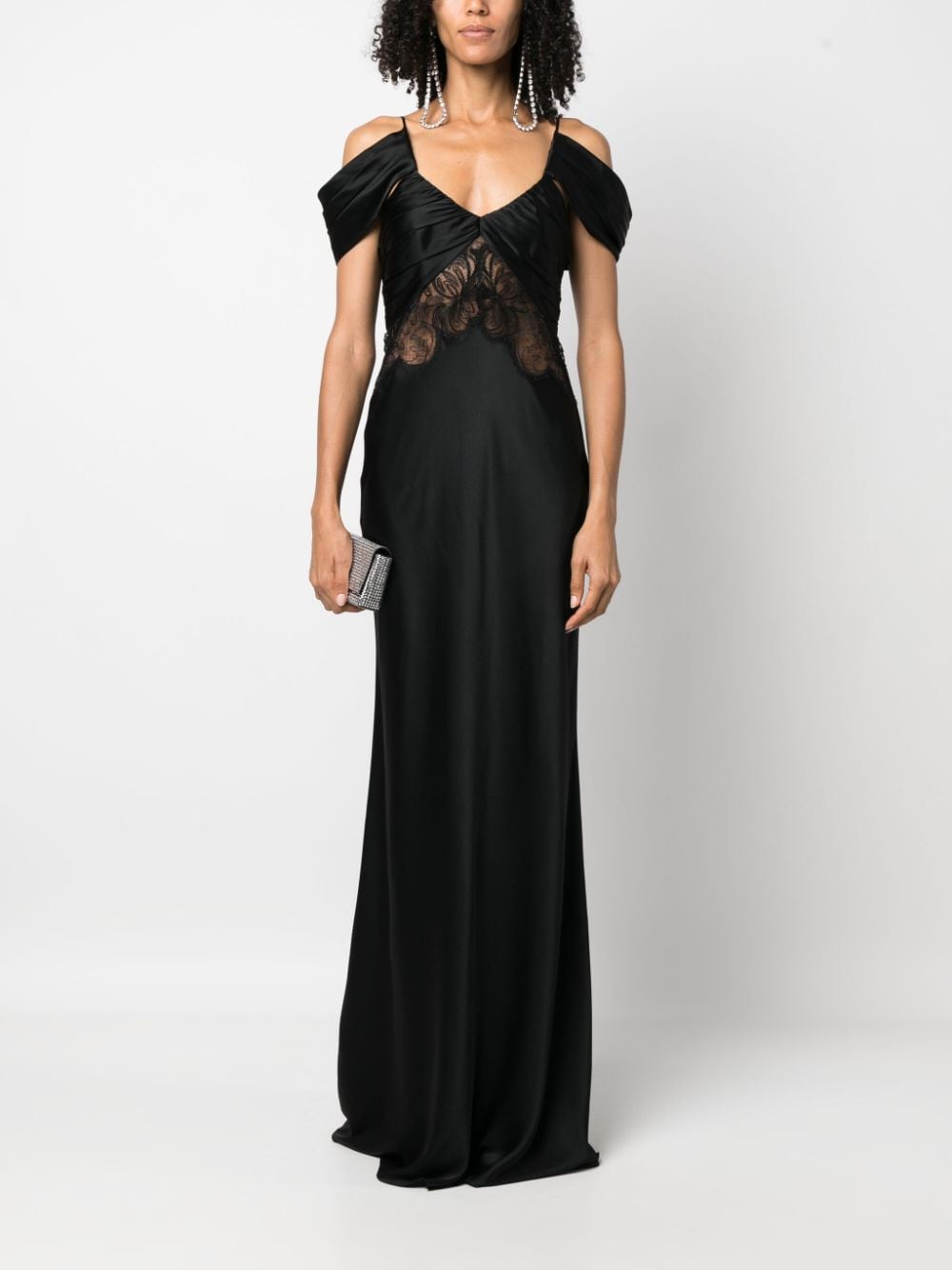 Alberta Ferretti Off-shoulder avondjurk - Zwart