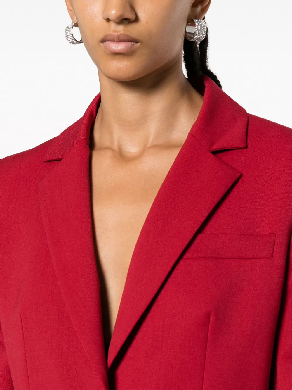 Alberta Ferretti Blazer met enkele rij knopen Rood