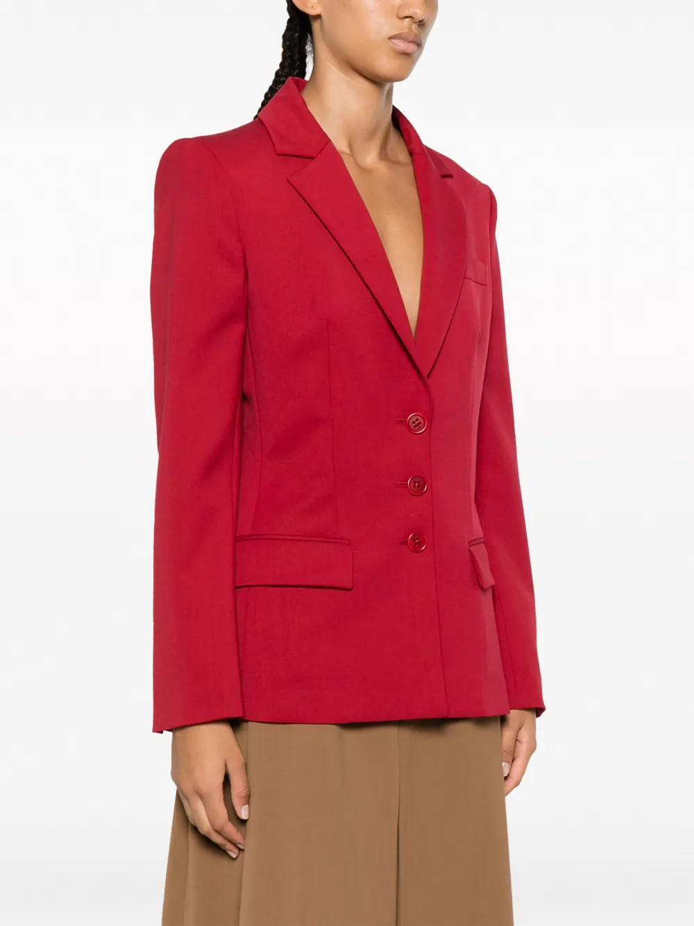 Alberta Ferretti Blazer met enkele rij knopen Rood