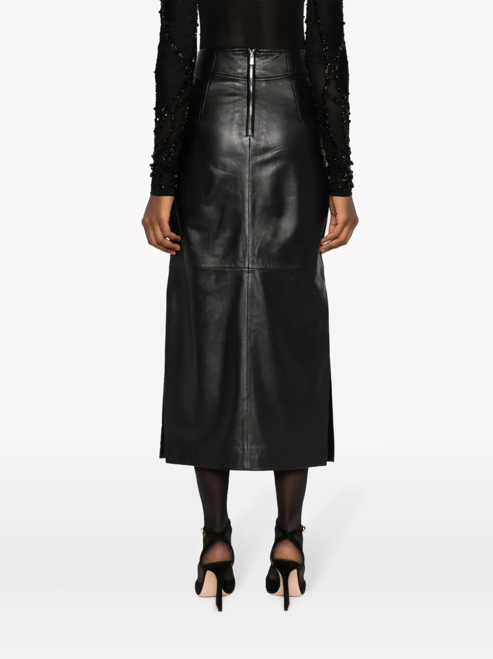 Alberta Ferretti High waist midi-rok Zwart