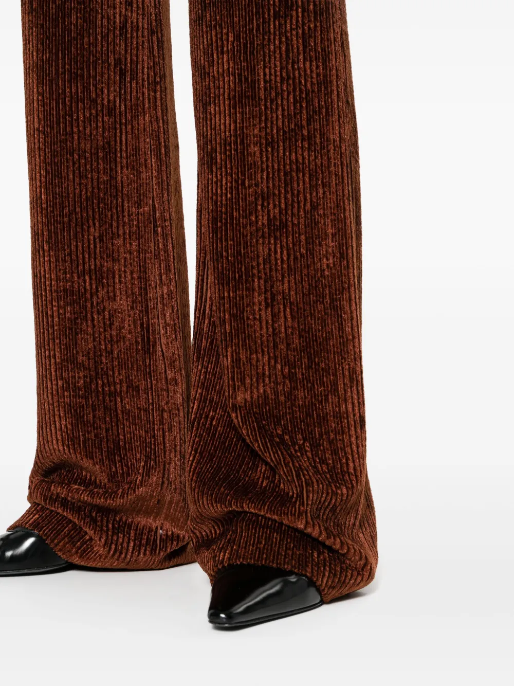 Alberta Ferretti Ribfluwelen broek Bruin