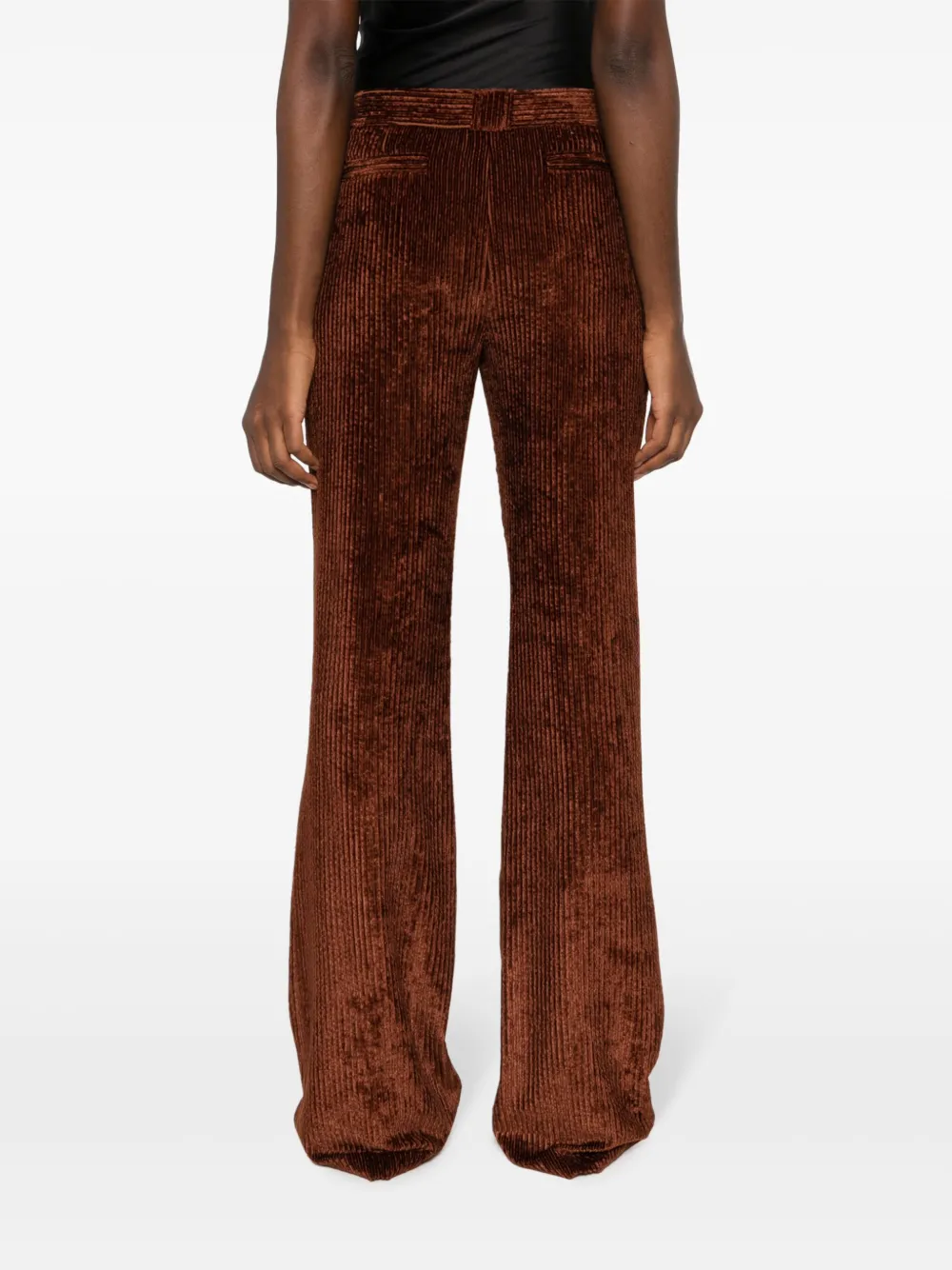 Alberta Ferretti Ribfluwelen broek Bruin