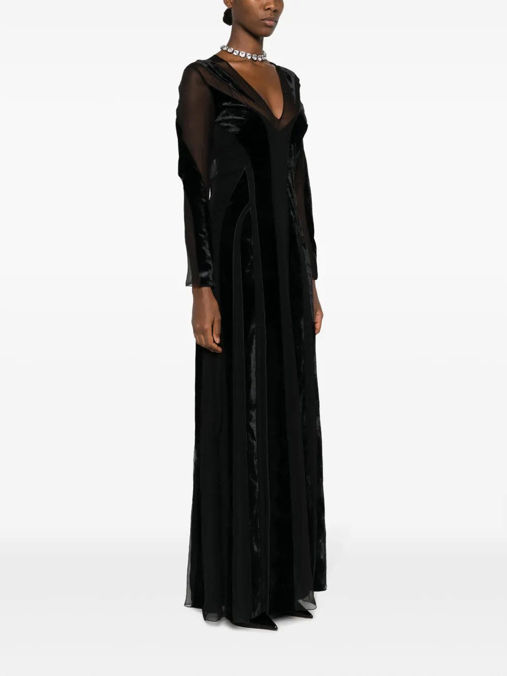 Alberta Ferretti Jurk met V-hals Zwart