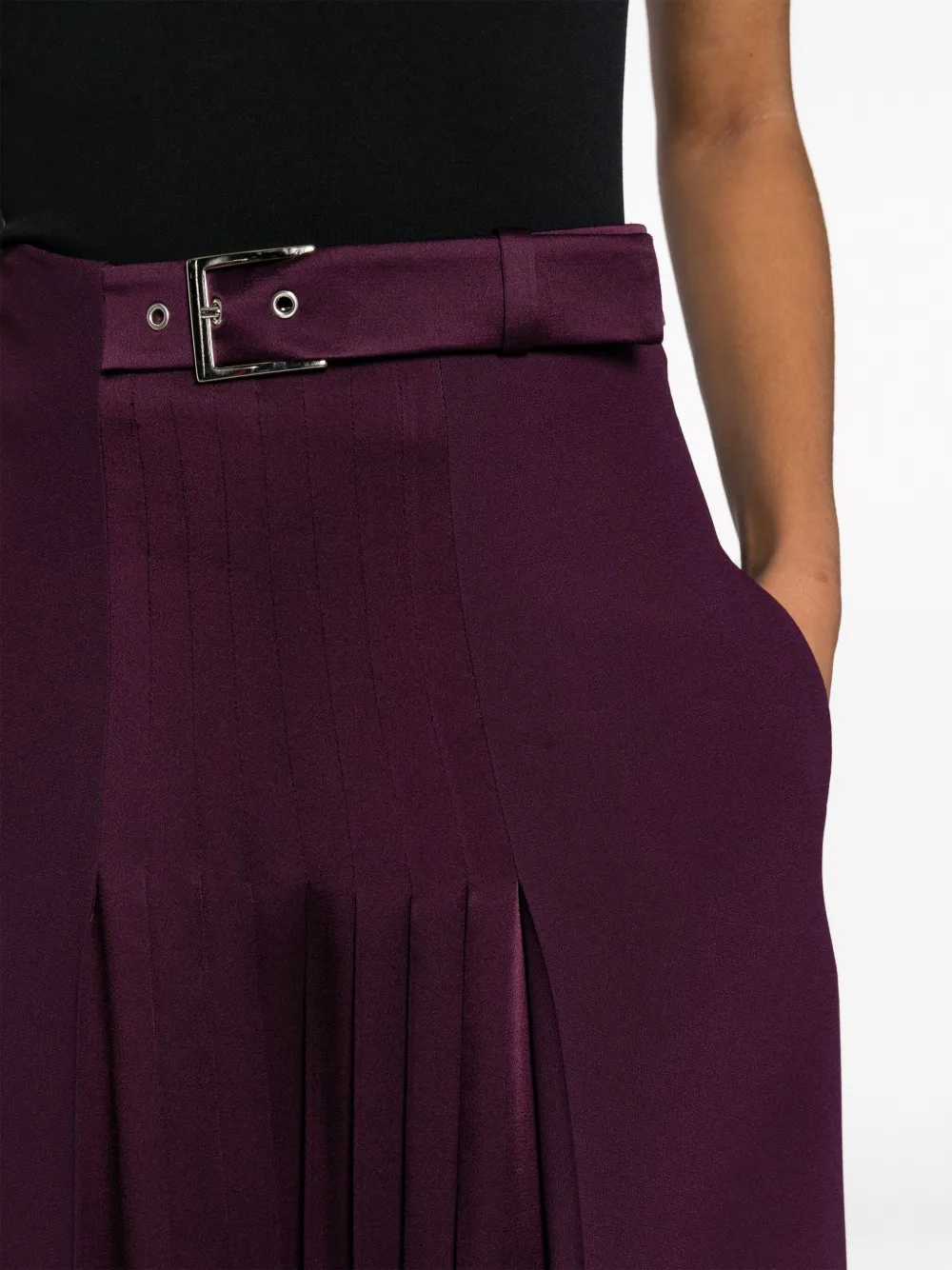 Alberta Ferretti Broek met ceintuur Paars