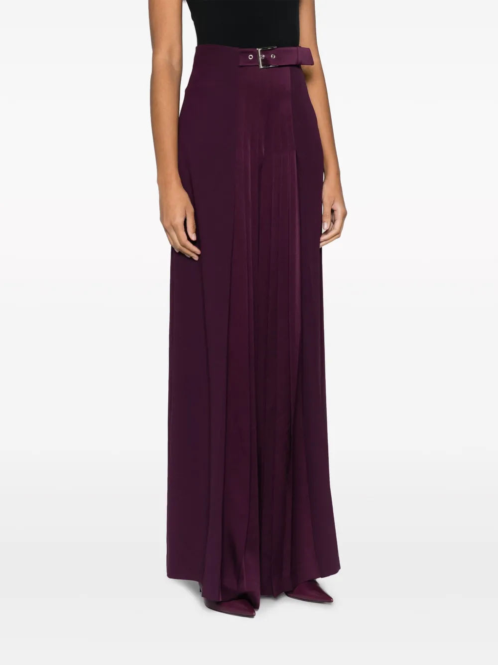 Alberta Ferretti Broek met ceintuur Paars