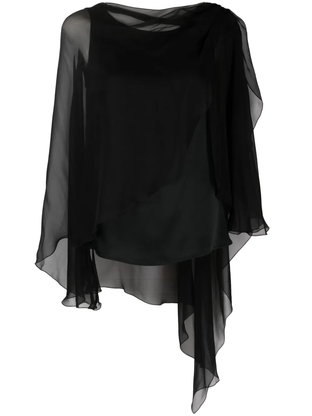 Alberta Ferretti Semi-doorzichtige blouse Zwart