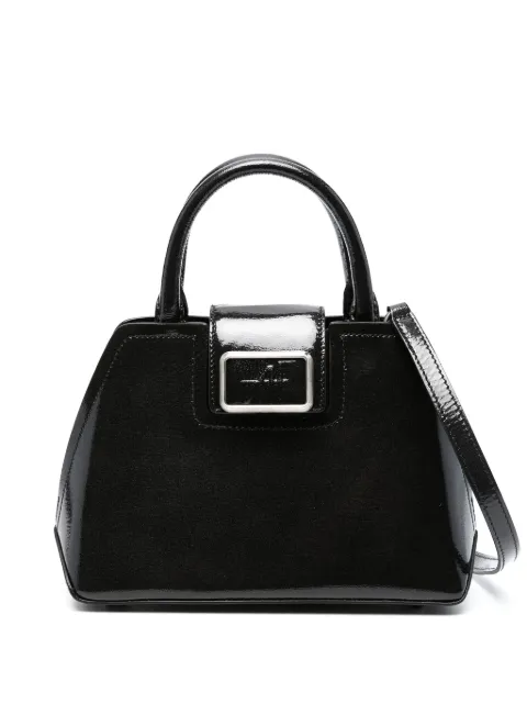 Alberta Ferretti logo-plaque patent tote 