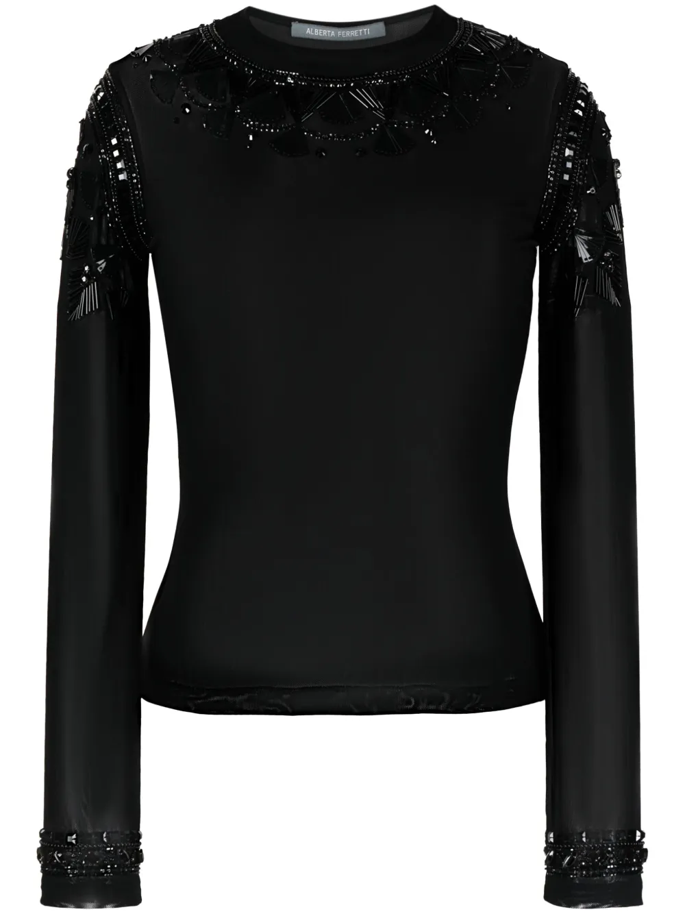 Alberta Ferretti Mesh top Zwart