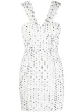 Self-Portrait polka-dot off-shoulder minidress - White