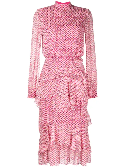 Saloni Isa monogram-print midi dress