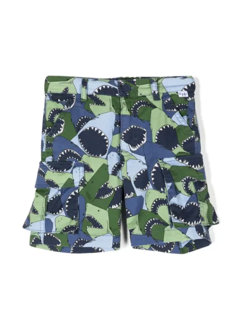 Il Gufo shark-print stretch-cotton shorts