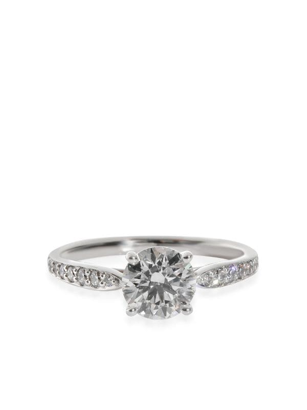 Tiffany & Co. Pre-Owned Platinum Grace Diamond Engagement Ring - Farfetch