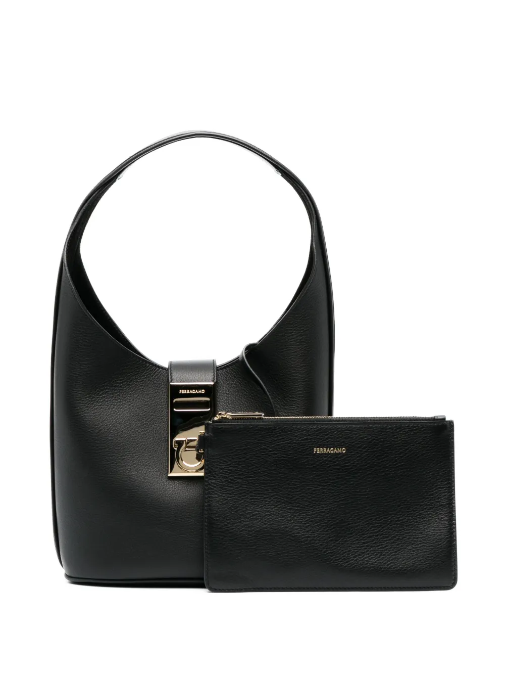 Ferragamo ロゴ ショルダーバッグ - ブラック Ferragamo ロゴ ショルダーバッグ - ブラック
