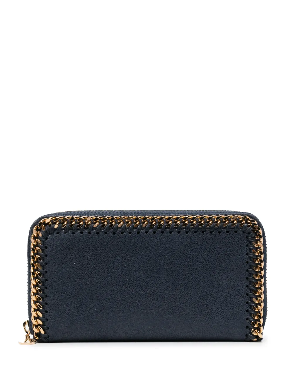 Stella Mccartney Chain-detailed Leather Wallet In Blue