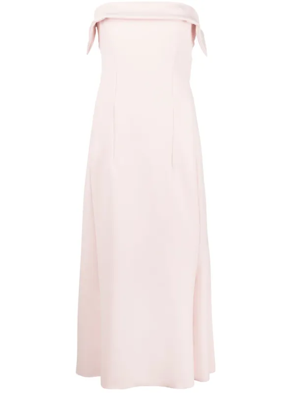 philosophy di lorenzo serafini dress pink Philosophy Di Lorenzo Serafini Women's Satin Fit-and-Flare Midi Dress in Pink