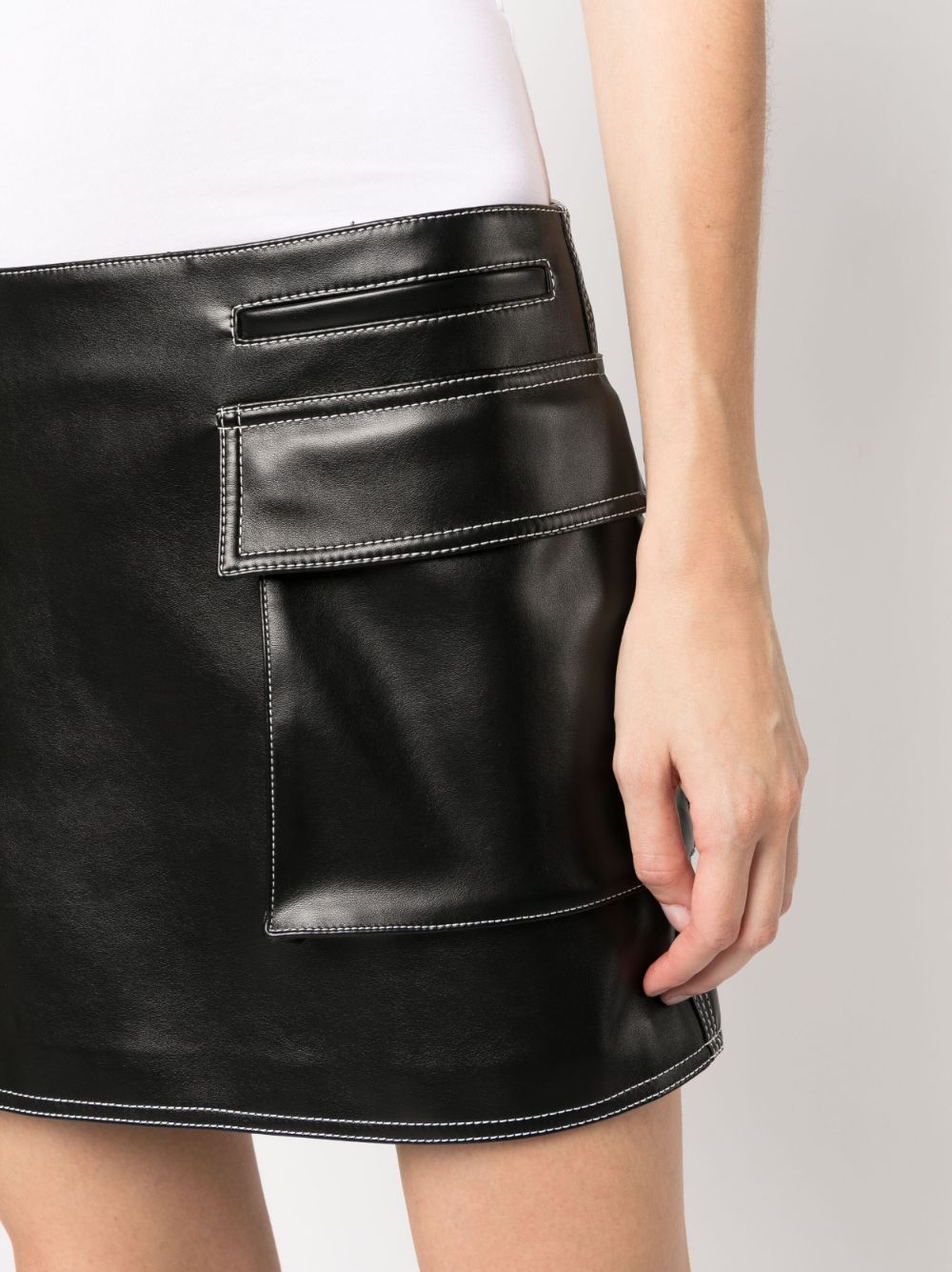 Shop Philosophy Di Lorenzo Serafini Faux-leather Mini Skirt In Black