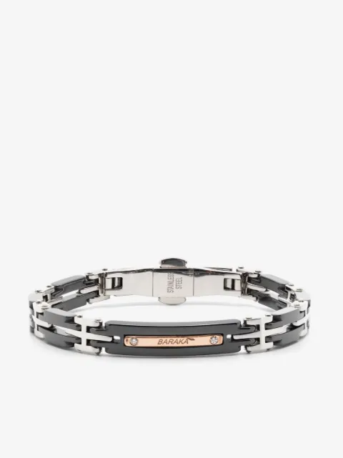 Barakà Freetime engraved-logo diamond-detail bracelet