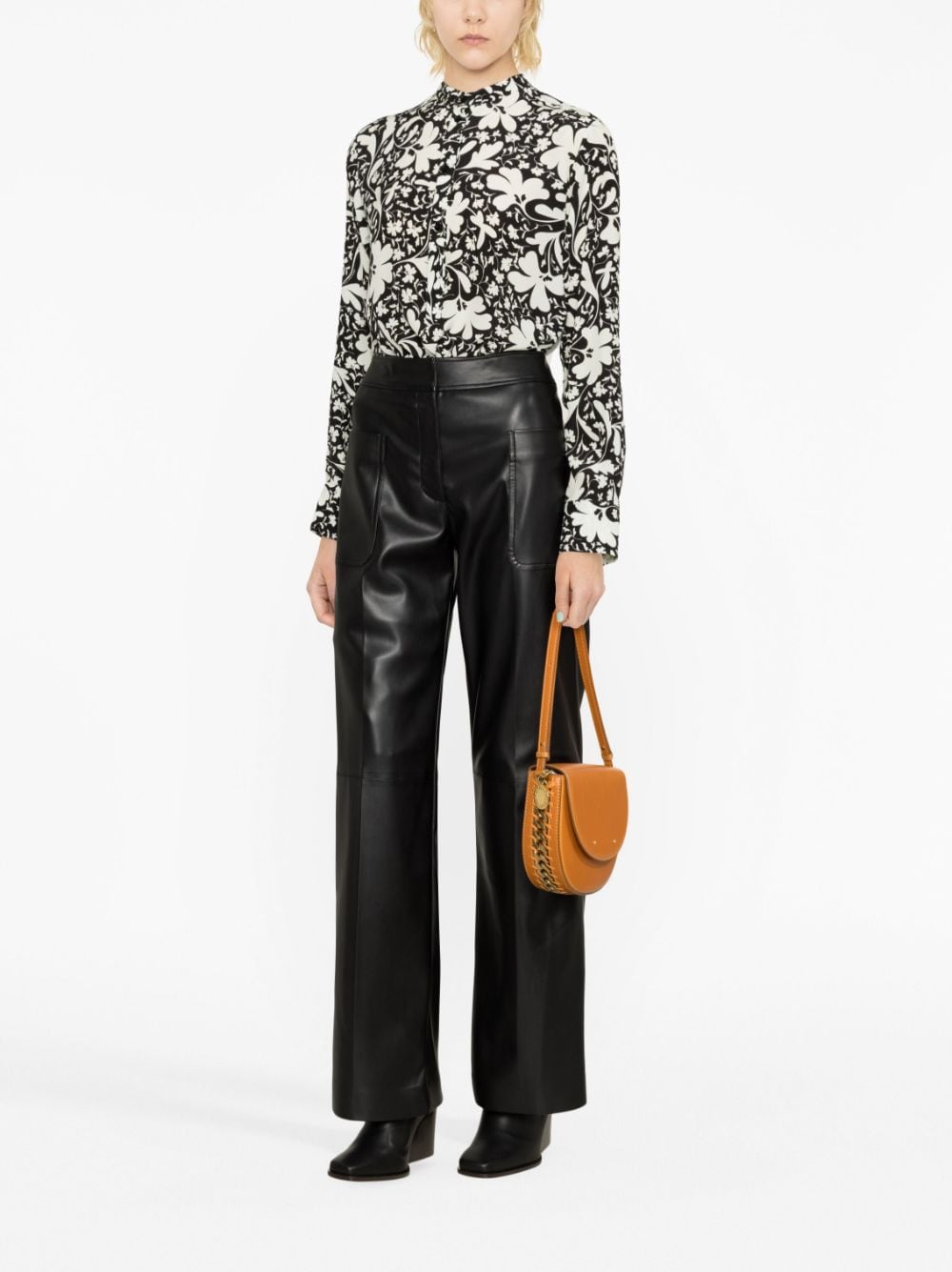 Stella McCartney floral-print silk shirt - Zwart
