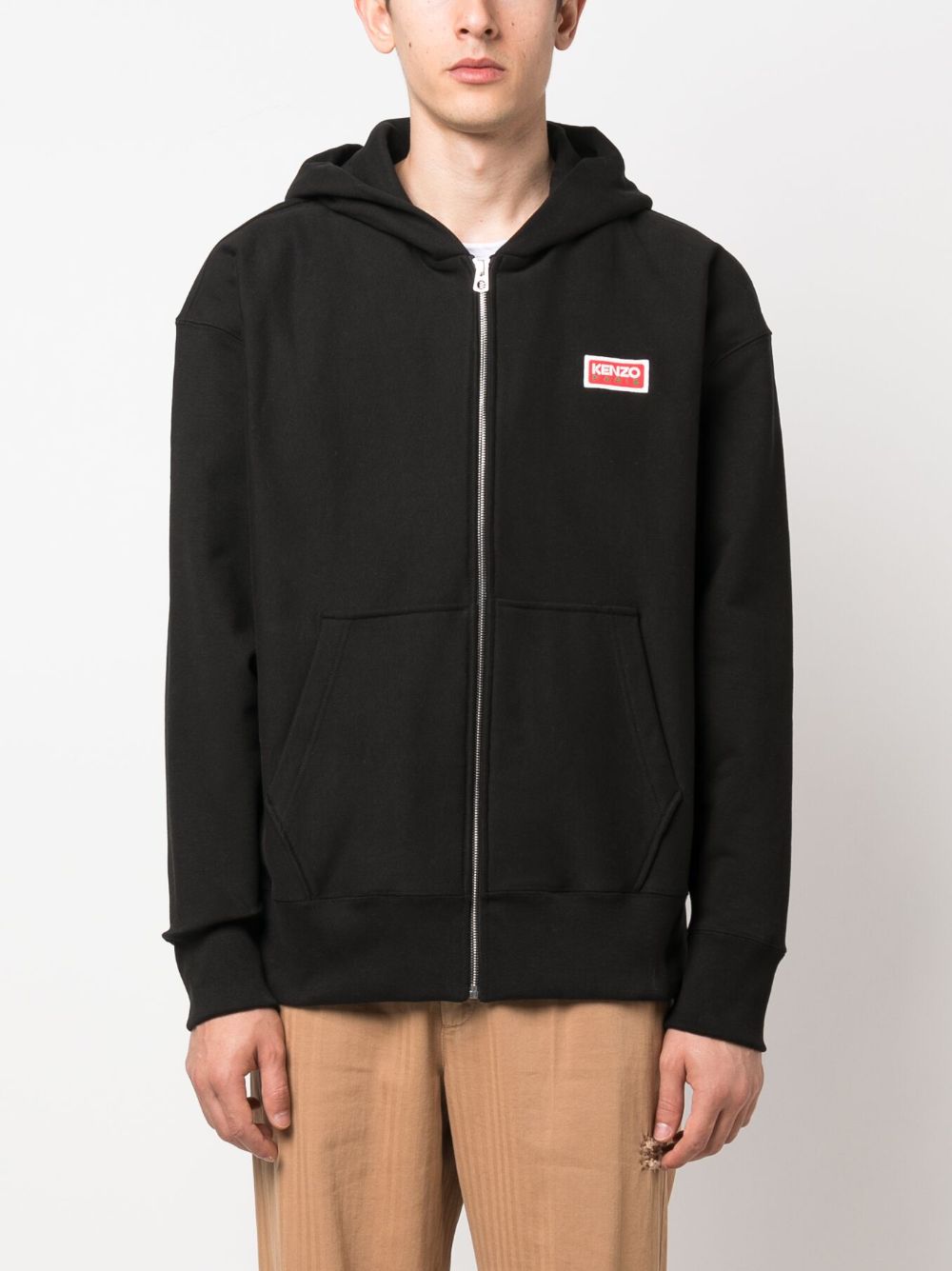 Kenzo logo-embroidered stretch-cotton hoodie Men