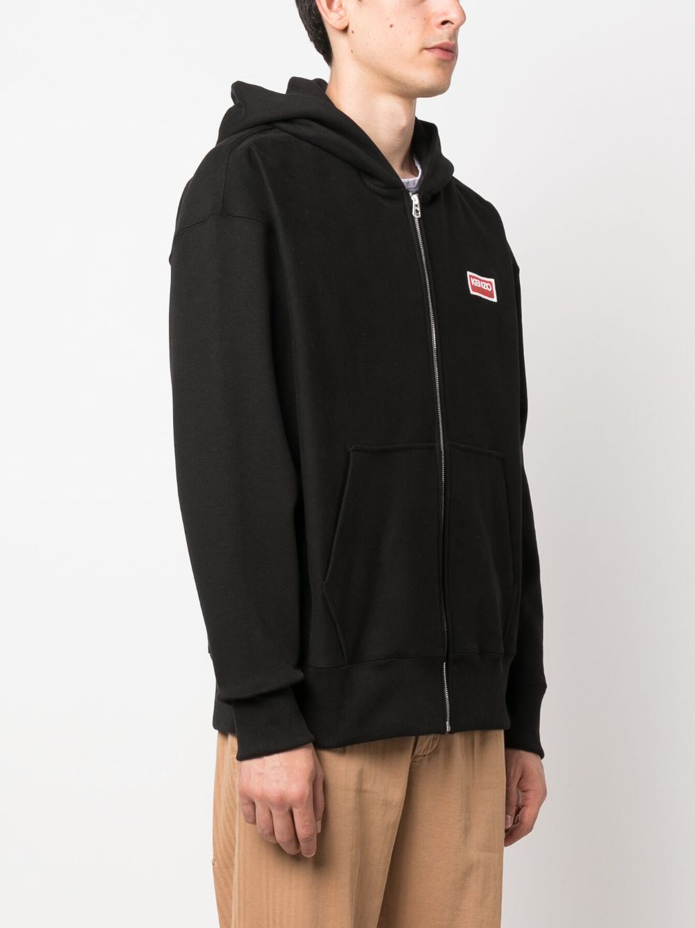 Kenzo logo-embroidered stretch-cotton hoodie Men