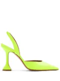 Amina Muaddi Holli 95mm denim slingback pumps - Green