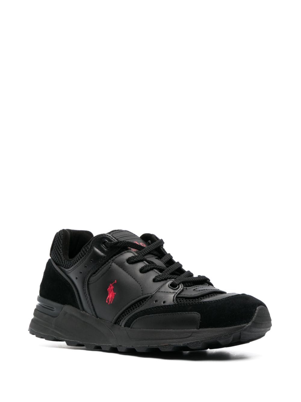 Polo Ralph Lauren Trackster 200 leren sneakers - Zwart