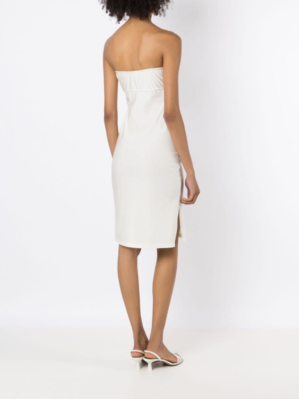 Shop Adriana Degreas Appliqué-detail Strapless Dress In White
