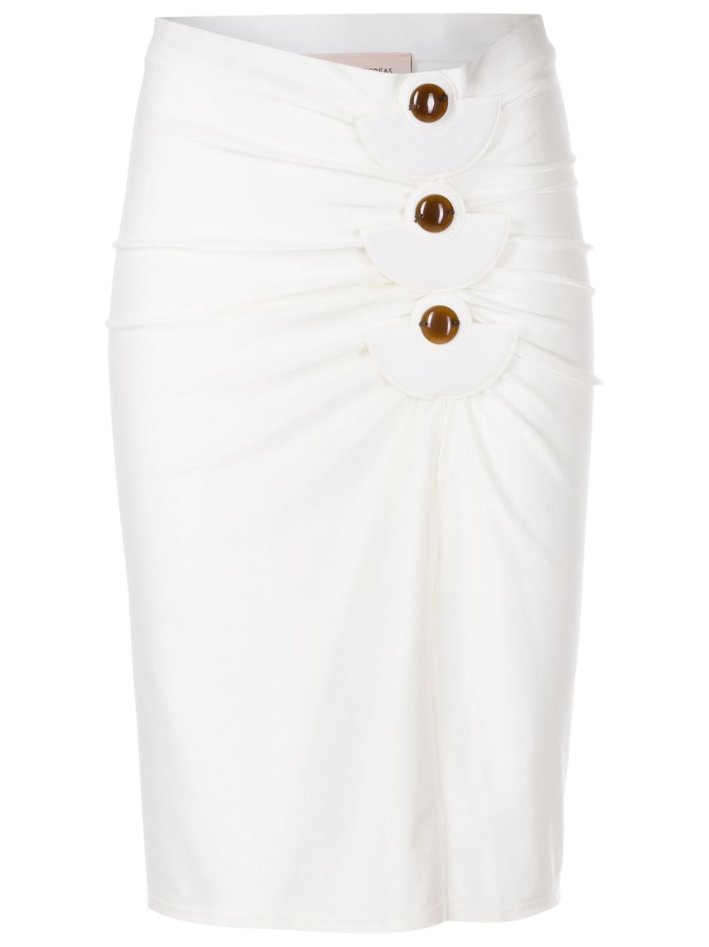 Adriana Degreas detail-appliqué mid-length skirt - Neutrals