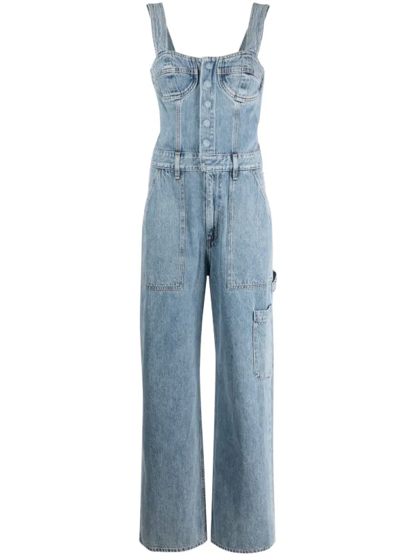 Denim Straight-Leg Jumpsuit