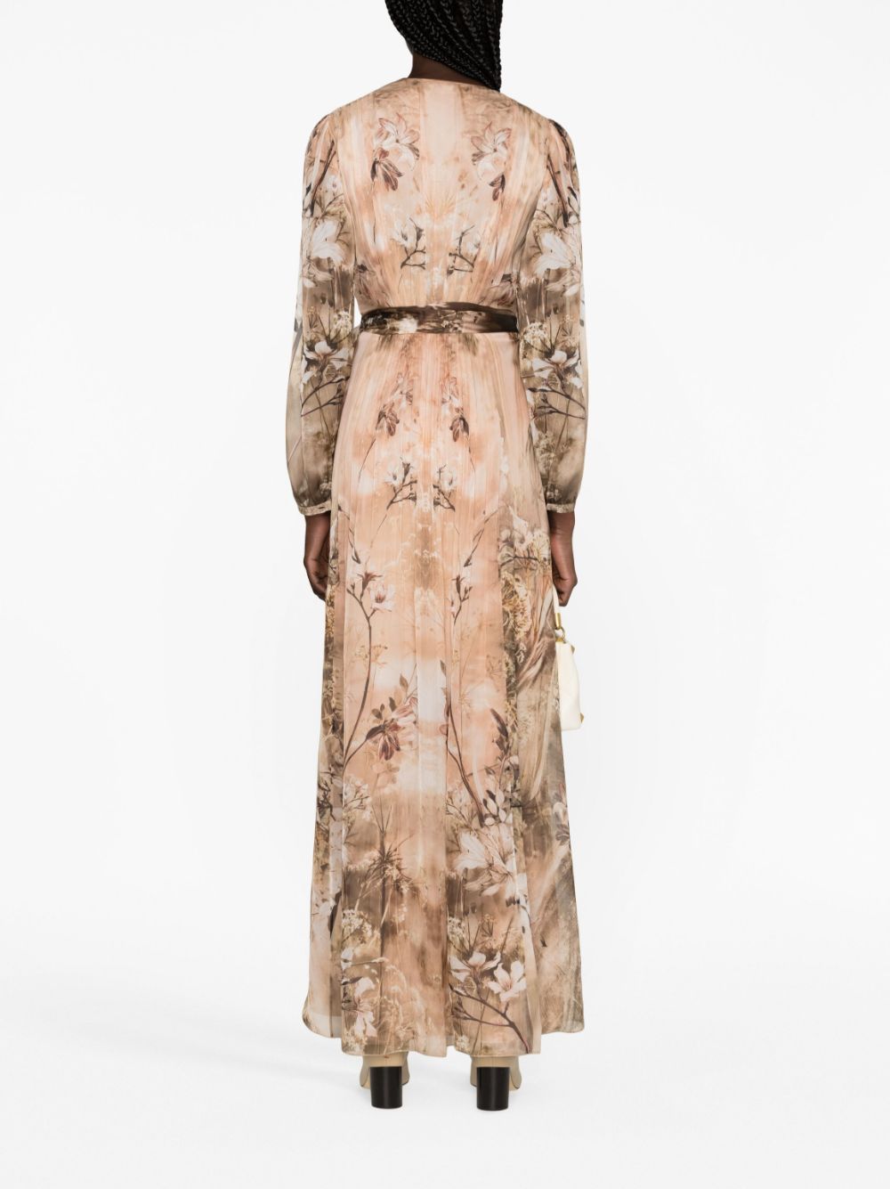 Alberta Ferretti Maxi-jurk met bloemenprint Beige