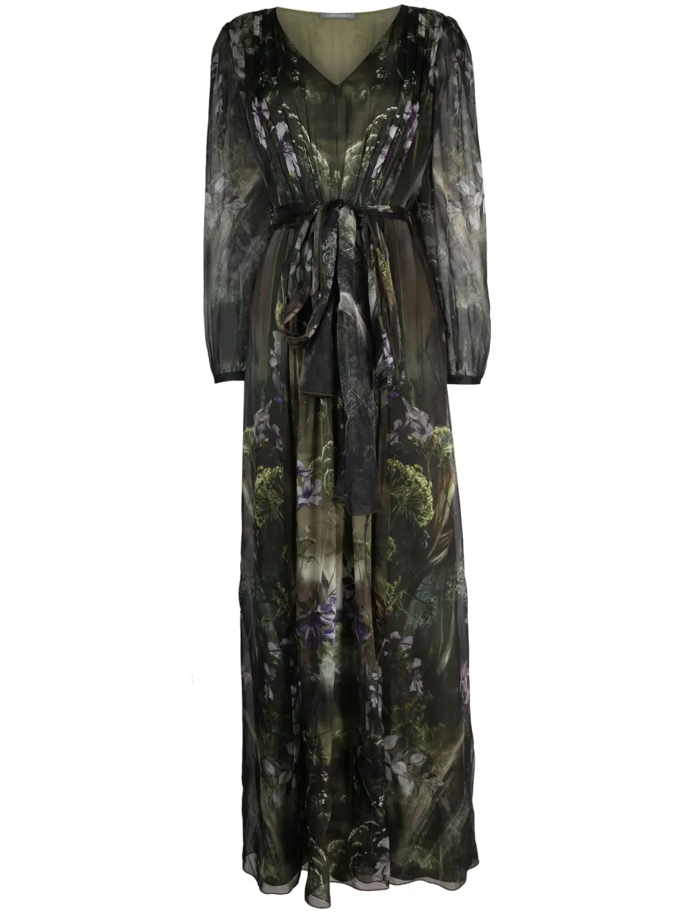 Alberta Ferretti Winter Garden-print silk maxi dress | Green | Image 1