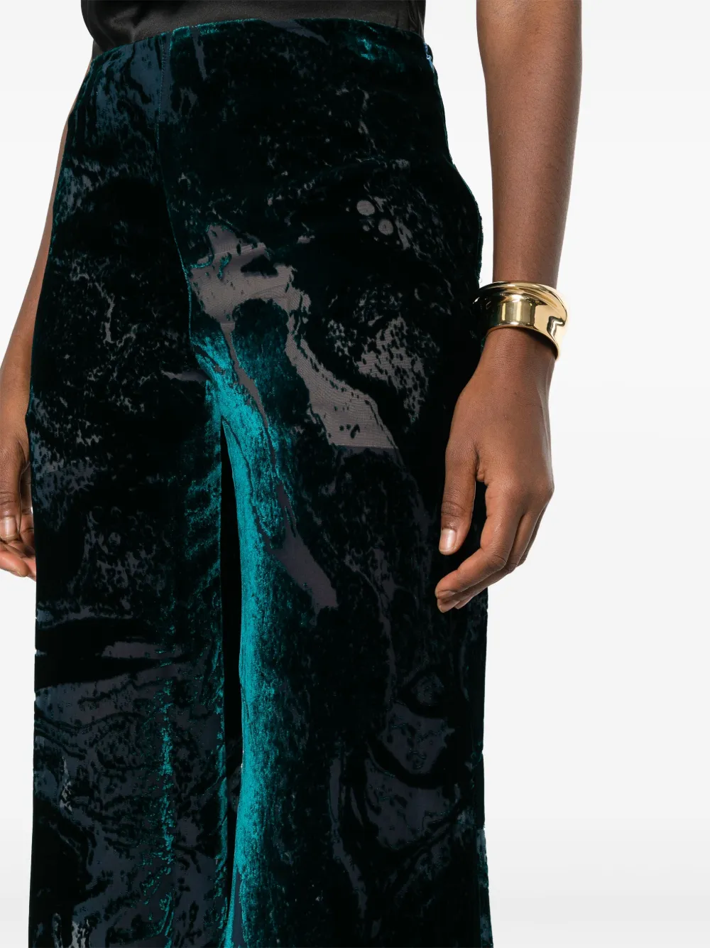 Alberta Ferretti Palazzo broek met abstrakte print Groen