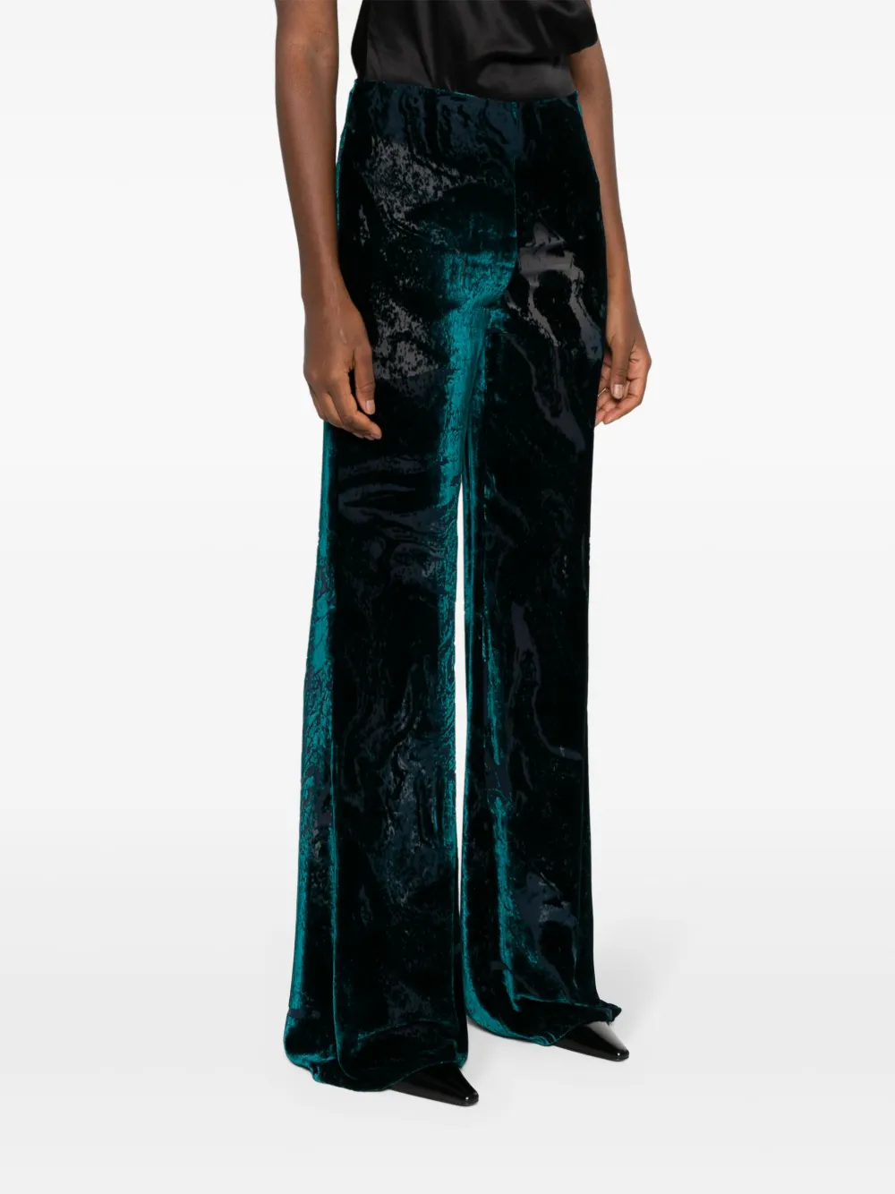 Alberta Ferretti Palazzo broek met abstrakte print Groen