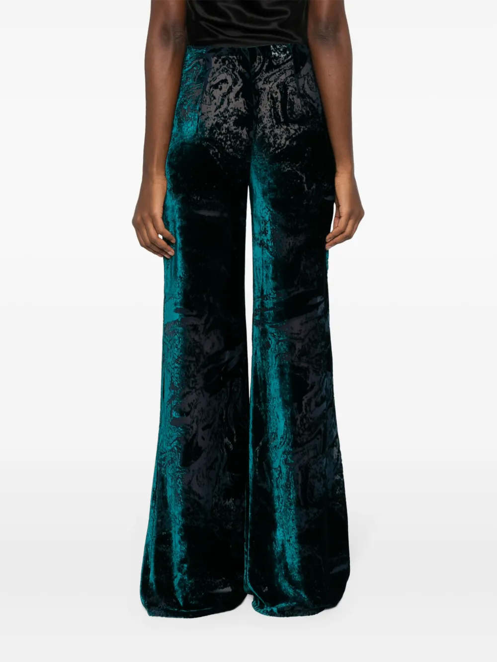 Alberta Ferretti Palazzo broek met abstrakte print Groen