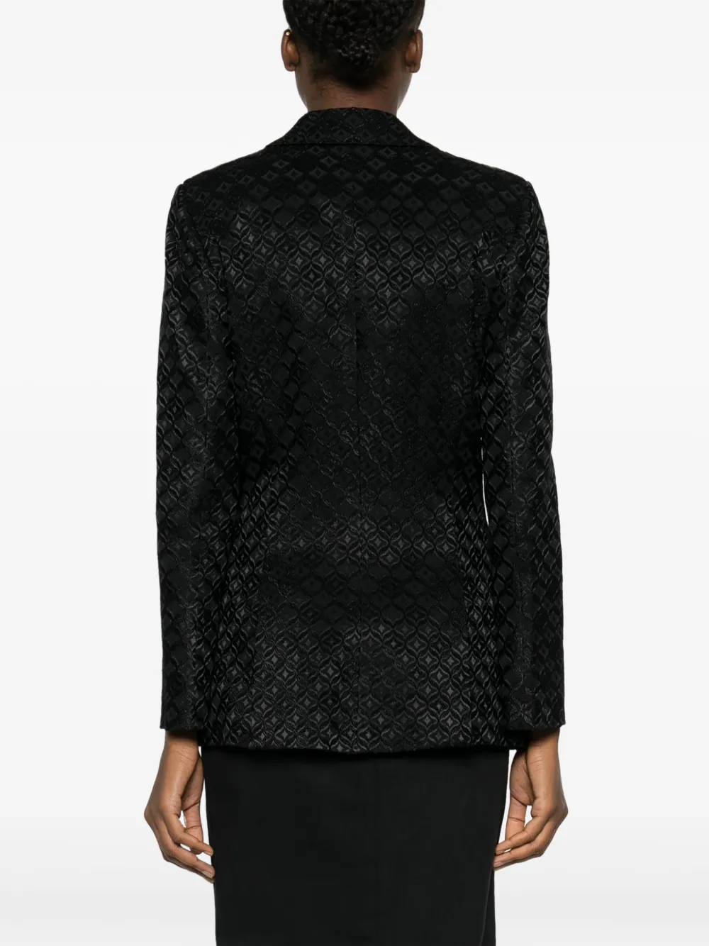 Alberta Ferretti Blazer met revers-kraag en jacquard-patroon Zwart