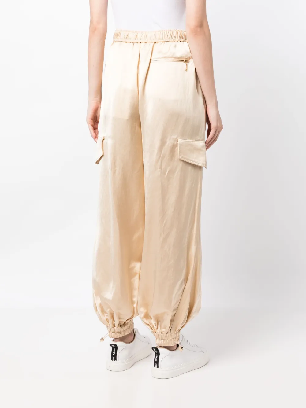 Zimmermann Wonderland Satin Cargo Pants In Neutrals ModeSens