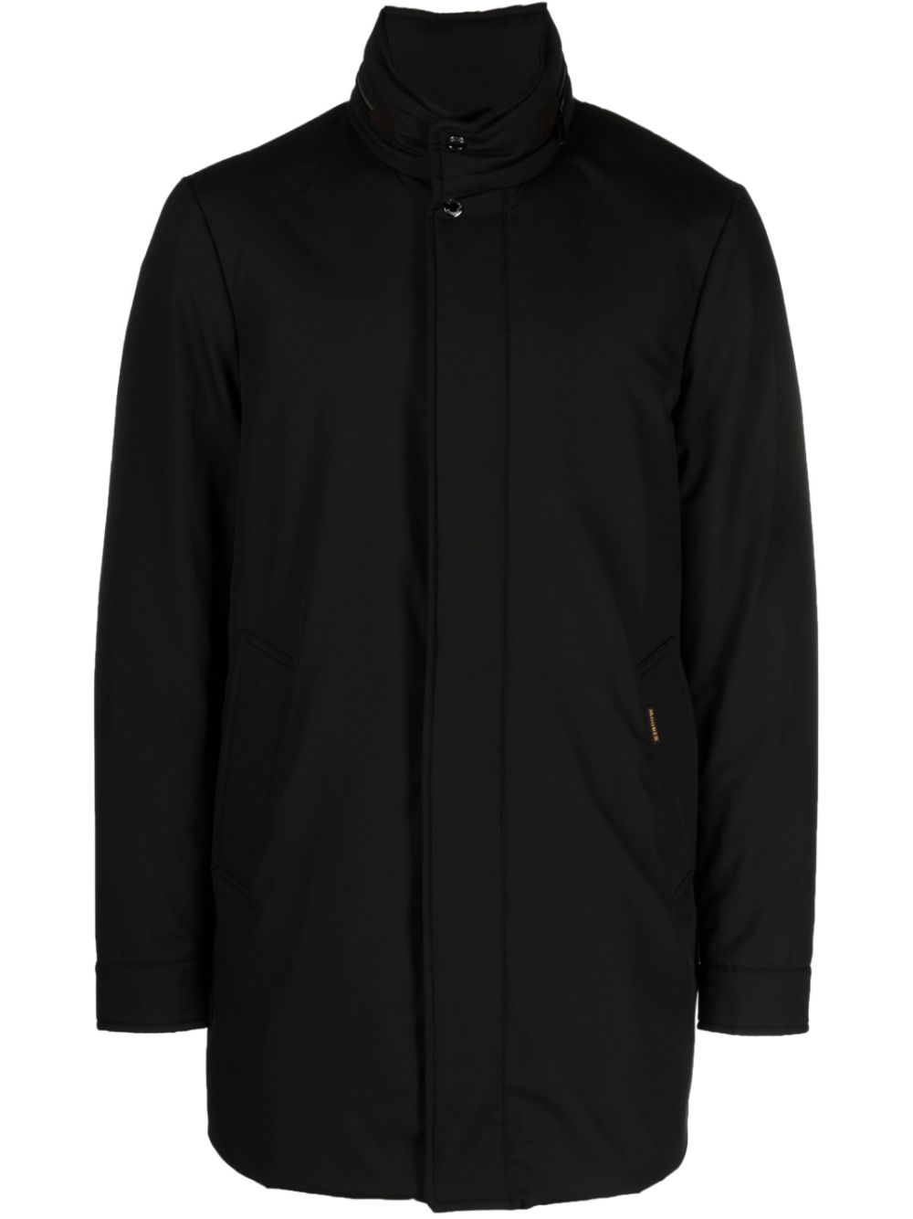 Moorer high-neck padded trench coat - Black