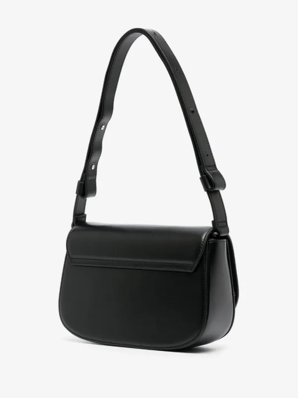 DIESEL ディーゼル 1DR ビジュー ロゴプレート ショルダーバッグ 黒 