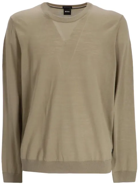 BOSS long-sleeved virgin wool jumper