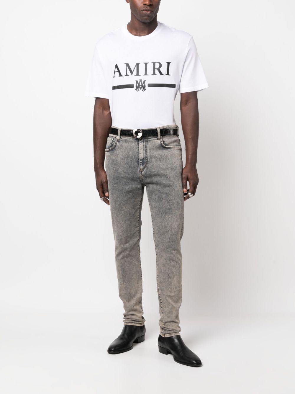 Shop Amiri M.a. Bar Logo-print T-shirt In White